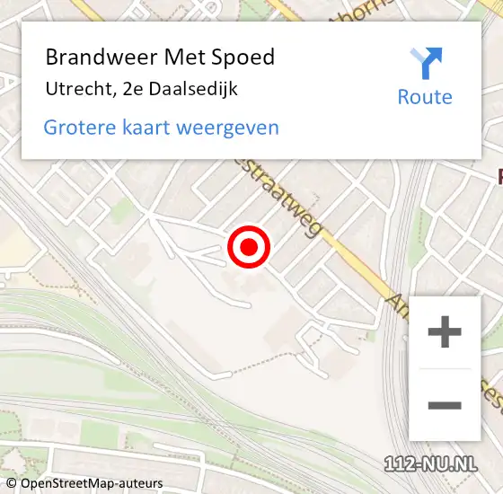 Locatie op kaart van de 112 melding: Brandweer Met Spoed Naar Utrecht, 2e Daalsedijk op 2 augustus 2022 20:49