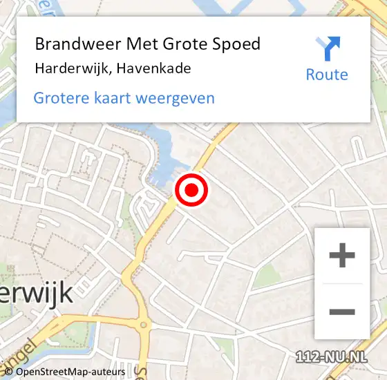 Locatie op kaart van de 112 melding: Brandweer Met Grote Spoed Naar Harderwijk, Havenkade op 3 augustus 2022 10:13