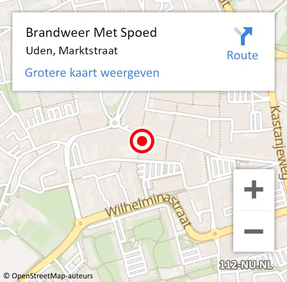 Locatie op kaart van de 112 melding: Brandweer Met Spoed Naar Uden, Marktstraat op 3 augustus 2022 15:41