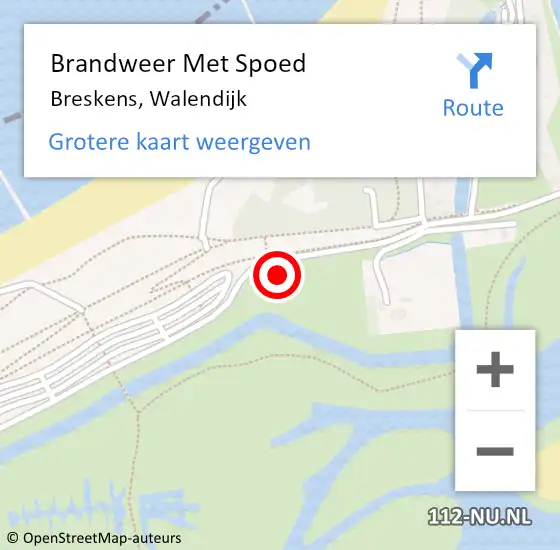 Locatie op kaart van de 112 melding: Brandweer Met Spoed Naar Breskens, Walendijk op 3 augustus 2022 16:11