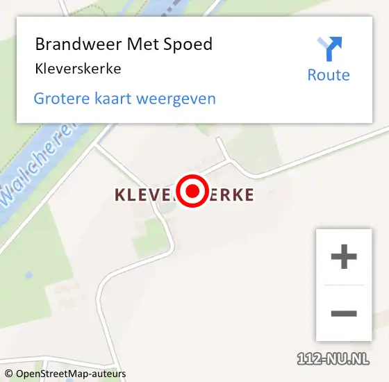Locatie op kaart van de 112 melding: Brandweer Met Spoed Naar Kleverskerke op 3 augustus 2022 18:59