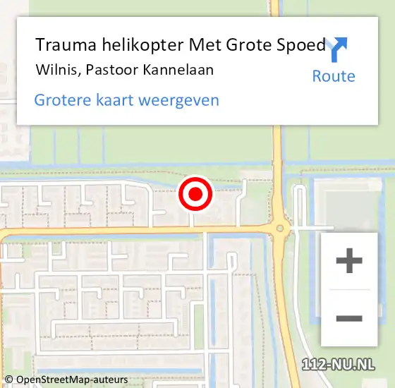 Locatie op kaart van de 112 melding: Trauma helikopter Met Grote Spoed Naar Wilnis, Pastoor Kannelaan op 3 augustus 2022 19:41