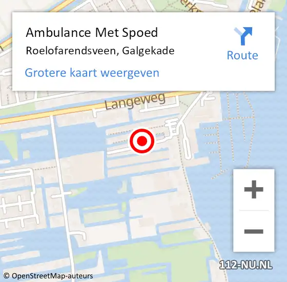 Locatie op kaart van de 112 melding: Ambulance Met Spoed Naar Roelofarendsveen, Galgekade op 3 augustus 2022 20:27