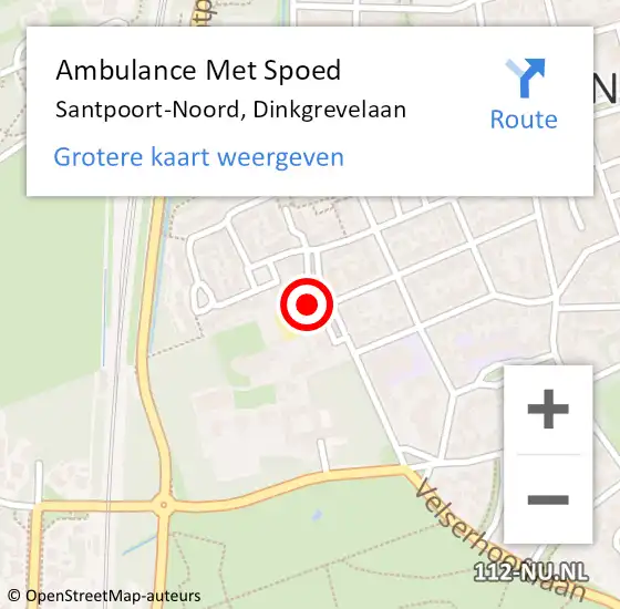 Locatie op kaart van de 112 melding: Ambulance Met Spoed Naar Santpoort-Noord, Dinkgrevelaan op 3 augustus 2022 21:05