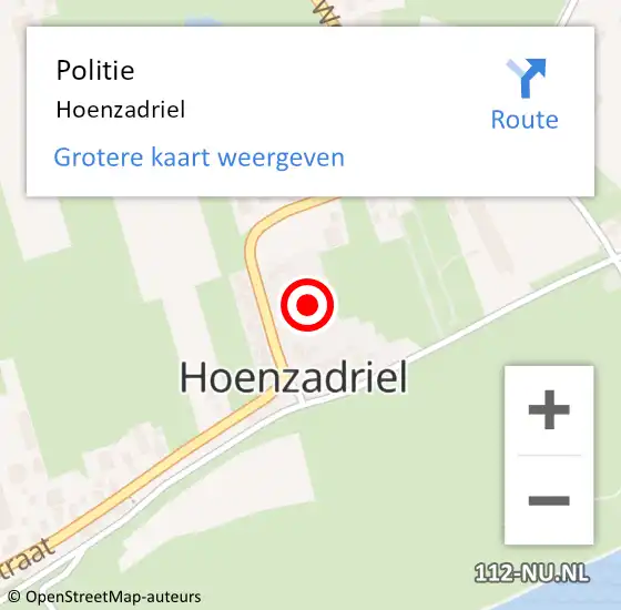 Locatie op kaart van de 112 melding: Politie Hoenzadriel op 3 augustus 2022 22:11