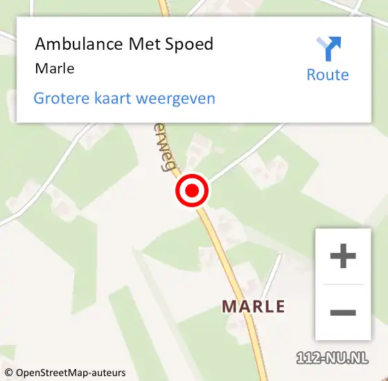 Locatie op kaart van de 112 melding: Ambulance Met Spoed Naar Marle op 4 augustus 2022 09:36