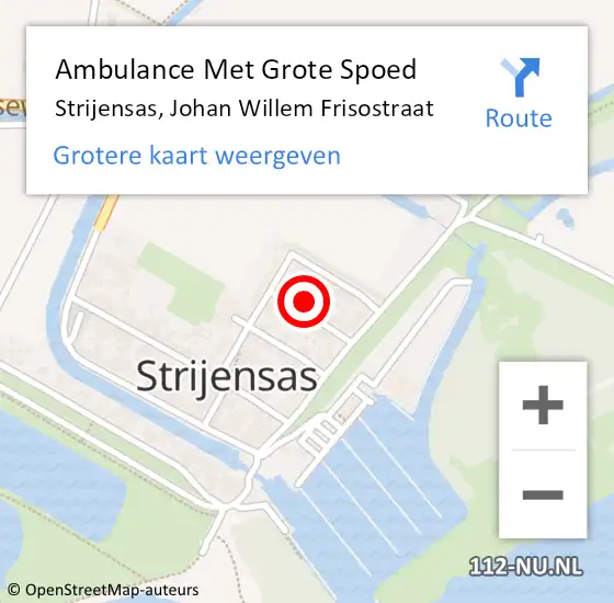 Locatie op kaart van de 112 melding: Ambulance Met Grote Spoed Naar Strijensas, Johan Willem Frisostraat op 4 augustus 2022 09:49