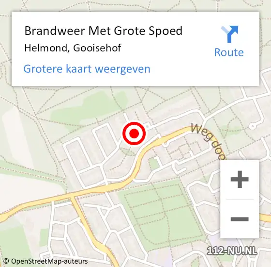 Locatie op kaart van de 112 melding: Brandweer Met Grote Spoed Naar Helmond, Gooisehof op 4 augustus 2022 10:20