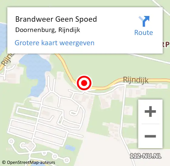 Locatie op kaart van de 112 melding: Brandweer Geen Spoed Naar Doornenburg, Rijndijk op 4 augustus 2022 13:44