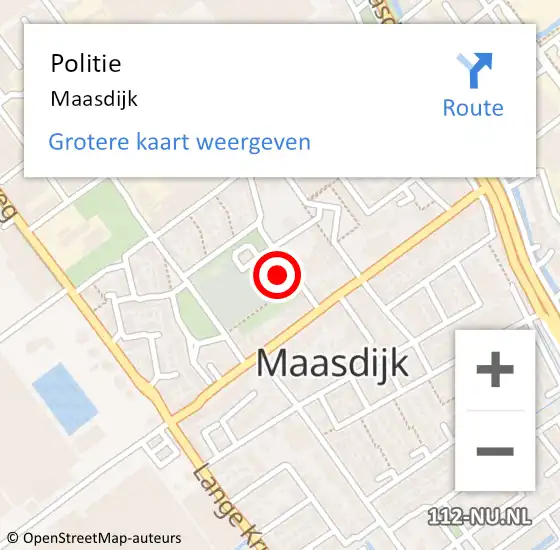 Locatie op kaart van de 112 melding: Politie Maasdijk op 4 augustus 2022 14:36