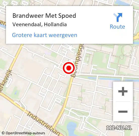 Locatie op kaart van de 112 melding: Brandweer Met Spoed Naar Veenendaal, Hollandia op 4 augustus 2022 18:01