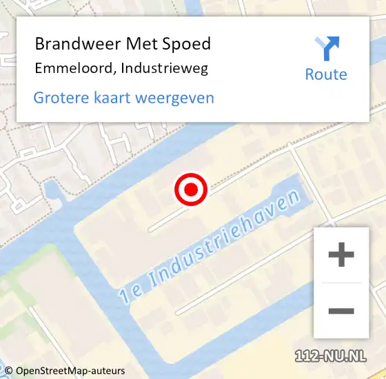 Locatie op kaart van de 112 melding: Brandweer Met Spoed Naar Emmeloord, Industrieweg op 4 augustus 2022 21:44