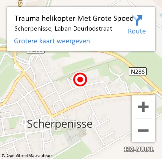 Locatie op kaart van de 112 melding: Trauma helikopter Met Grote Spoed Naar Scherpenisse, Laban Deurloostraat op 5 augustus 2022 08:18