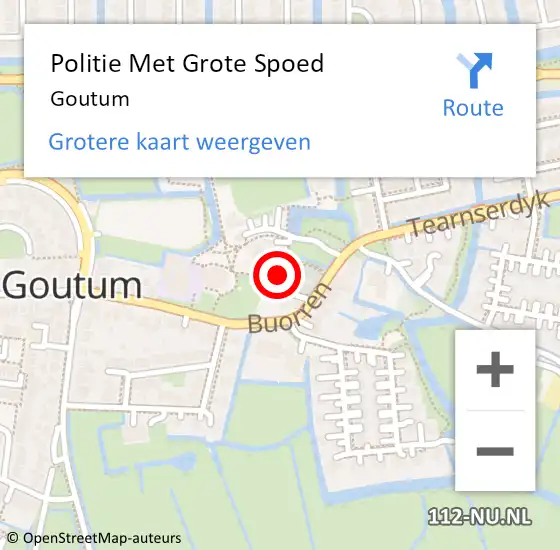 Locatie op kaart van de 112 melding: Politie Met Grote Spoed Naar Goutum op 5 augustus 2022 12:25