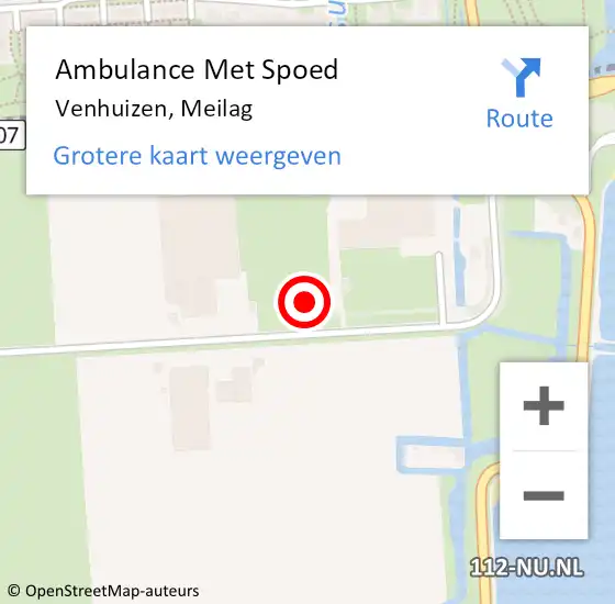 Locatie op kaart van de 112 melding: Ambulance Met Spoed Naar Venhuizen, Meilag op 5 augustus 2022 13:42