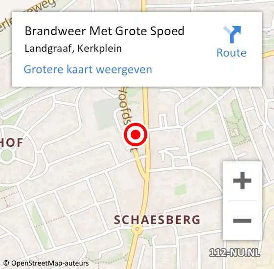 Locatie op kaart van de 112 melding: Brandweer Met Grote Spoed Naar Landgraaf, Kerkplein op 5 augustus 2022 17:37