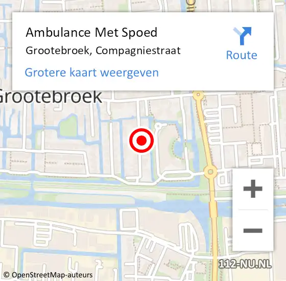 Locatie op kaart van de 112 melding: Ambulance Met Spoed Naar Grootebroek, Compagniestraat op 5 augustus 2022 23:48