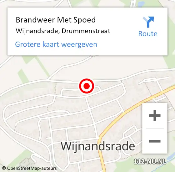 Locatie op kaart van de 112 melding: Brandweer Met Spoed Naar Wijnandsrade, Drummenstraat op 6 augustus 2022 01:19