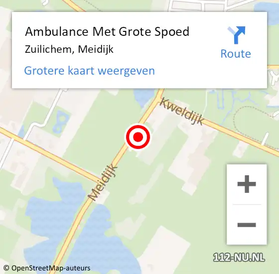 Locatie op kaart van de 112 melding: Ambulance Met Grote Spoed Naar Zuilichem, Meidijk op 6 augustus 2022 09:07
