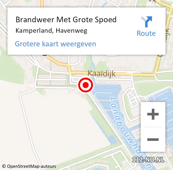 Locatie op kaart van de 112 melding: Brandweer Met Grote Spoed Naar Kamperland, Havenweg op 6 augustus 2022 12:03