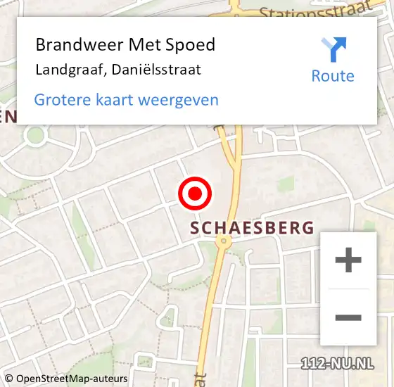 Locatie op kaart van de 112 melding: Brandweer Met Spoed Naar Landgraaf, Daniëlsstraat op 6 augustus 2022 12:29