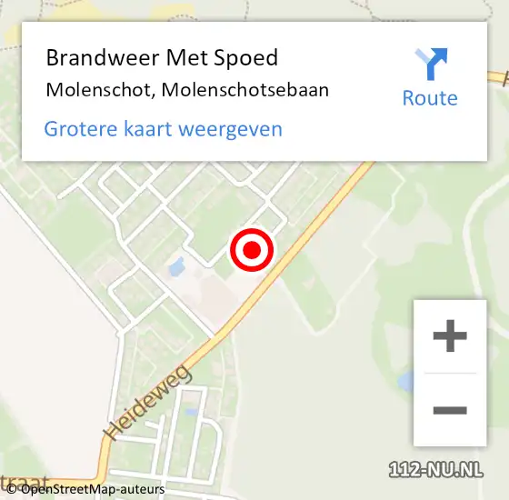 Locatie op kaart van de 112 melding: Brandweer Met Spoed Naar Molenschot, Molenschotsebaan op 6 augustus 2022 16:25