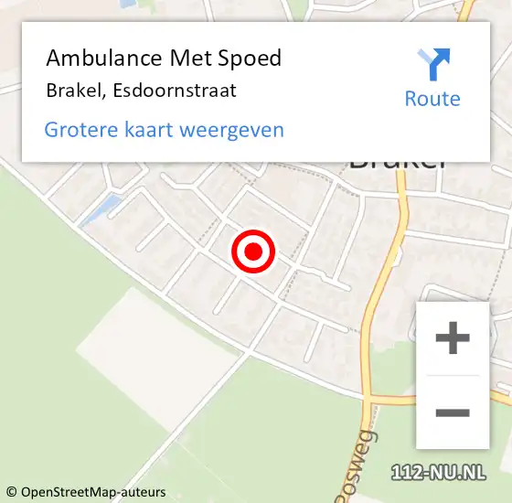 Locatie op kaart van de 112 melding: Ambulance Met Spoed Naar Brakel, Esdoornstraat op 6 augustus 2022 16:44