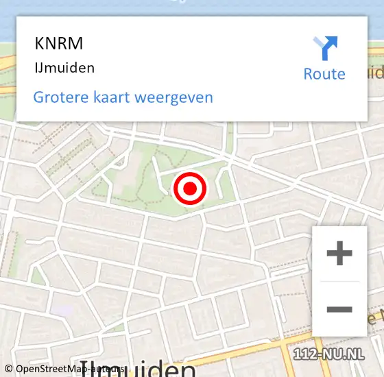Locatie op kaart van de 112 melding: KNRM IJmuiden op 25 juli 2014 14:08