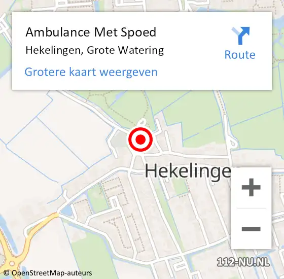 Locatie op kaart van de 112 melding: Ambulance Met Spoed Naar Hekelingen, Grote Watering op 6 augustus 2022 18:47