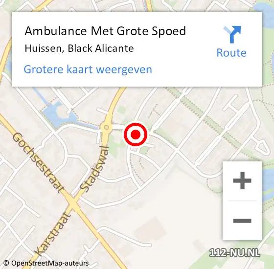 Locatie op kaart van de 112 melding: Ambulance Met Grote Spoed Naar Huissen, Black Alicante op 6 augustus 2022 19:38