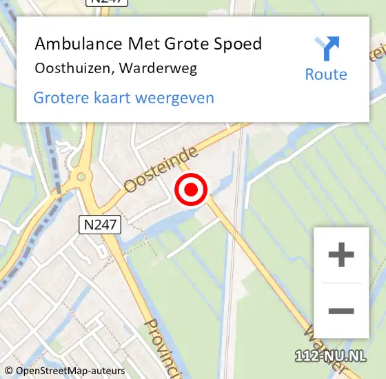 Locatie op kaart van de 112 melding: Ambulance Met Grote Spoed Naar Oosthuizen, Warderweg op 6 augustus 2022 19:40