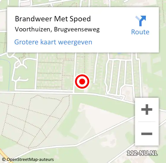 Locatie op kaart van de 112 melding: Brandweer Met Spoed Naar Voorthuizen, Brugveenseweg op 7 augustus 2022 02:15