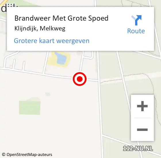Locatie op kaart van de 112 melding: Brandweer Met Grote Spoed Naar Klijndijk, Melkweg op 7 augustus 2022 10:27