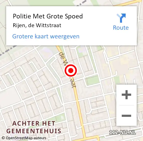 Locatie op kaart van de 112 melding: Politie Met Grote Spoed Naar Rijen, de Wittstraat op 7 augustus 2022 14:11
