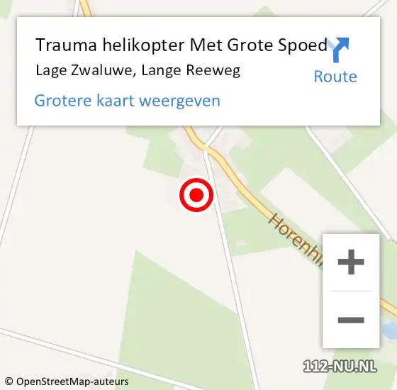Locatie op kaart van de 112 melding: Trauma helikopter Met Grote Spoed Naar Lage Zwaluwe, Lange Reeweg op 7 augustus 2022 16:29