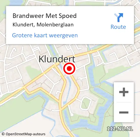 Locatie op kaart van de 112 melding: Brandweer Met Spoed Naar Klundert, Molenberglaan op 7 augustus 2022 21:30
