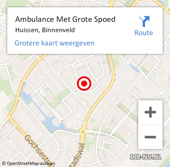 Locatie op kaart van de 112 melding: Ambulance Met Grote Spoed Naar Huissen, Binnenveld op 8 augustus 2022 06:20