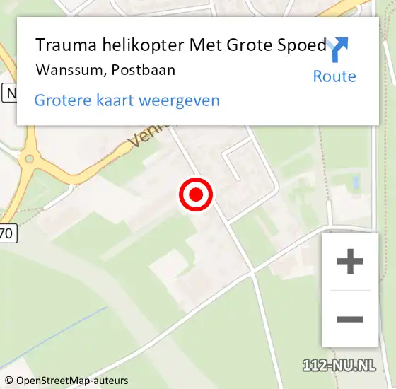 Locatie op kaart van de 112 melding: Trauma helikopter Met Grote Spoed Naar Wanssum, Postbaan op 8 augustus 2022 07:49