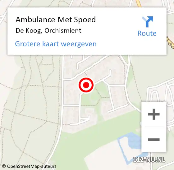 Locatie op kaart van de 112 melding: Ambulance Met Spoed Naar De Koog, Orchismient op 8 augustus 2022 08:22