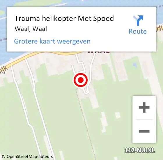 Locatie op kaart van de 112 melding: Trauma helikopter Met Spoed Naar Waal, Waal op 8 augustus 2022 11:15