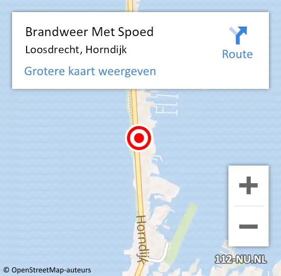 Locatie op kaart van de 112 melding: Brandweer Met Spoed Naar Loosdrecht, Horndijk op 8 augustus 2022 13:42