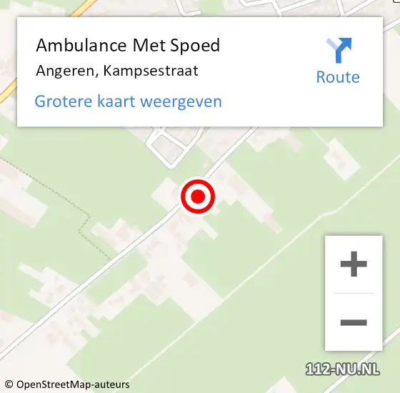 Locatie op kaart van de 112 melding: Ambulance Met Spoed Naar Angeren, Kampsestraat op 8 augustus 2022 21:44