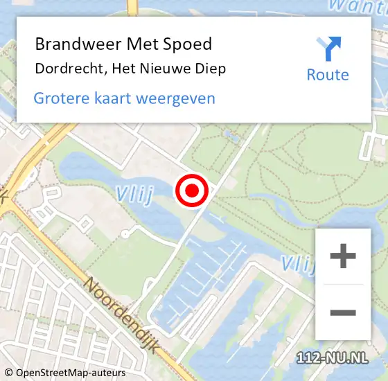 Locatie op kaart van de 112 melding: Brandweer Met Spoed Naar Dordrecht, Het Nieuwe Diep op 25 juli 2014 17:58