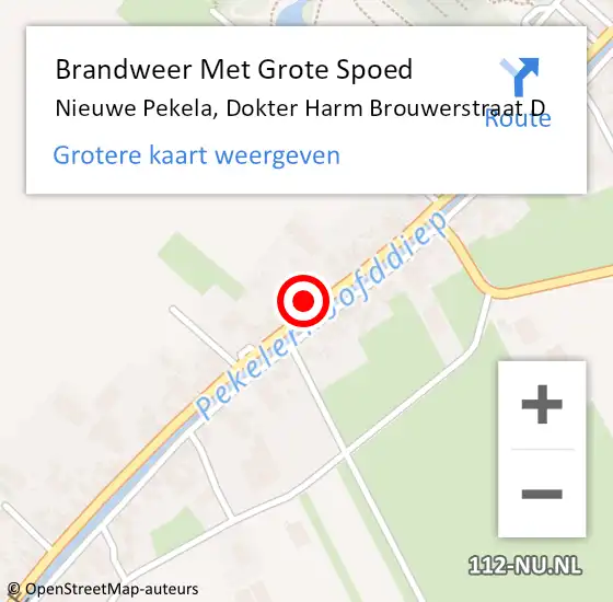 Locatie op kaart van de 112 melding: Brandweer Met Grote Spoed Naar Nieuwe Pekela, Dokter Harm Brouwerstraat D op 9 augustus 2022 10:50