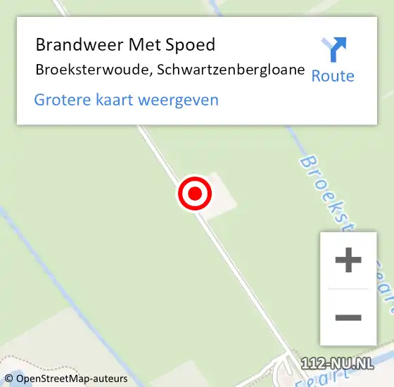 Locatie op kaart van de 112 melding: Brandweer Met Spoed Naar Broeksterwoude, Schwartzenbergloane op 9 augustus 2022 14:05