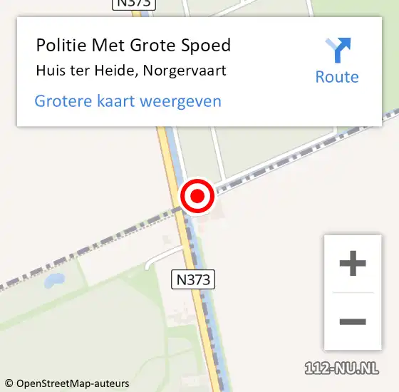 Locatie op kaart van de 112 melding: Politie Met Grote Spoed Naar Huis ter Heide, Norgervaart op 9 augustus 2022 16:39
