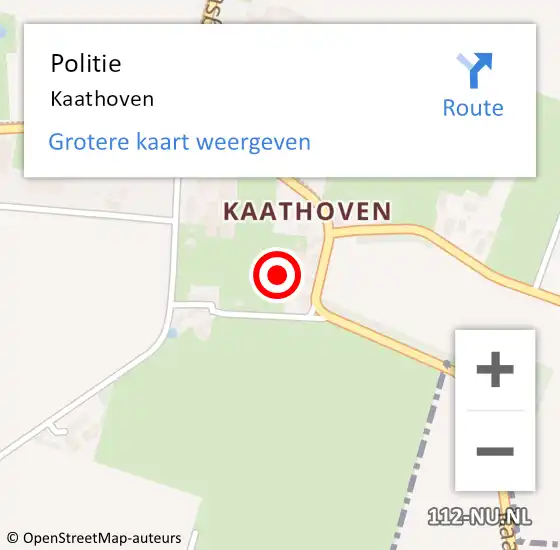 Locatie op kaart van de 112 melding: Politie Kaathoven op 9 augustus 2022 20:43