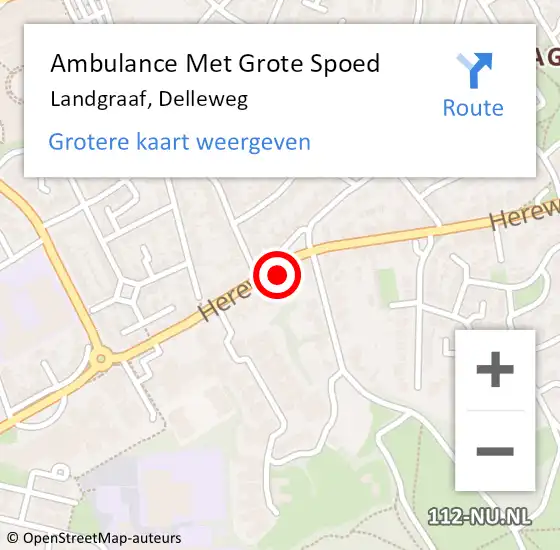 Locatie op kaart van de 112 melding: Ambulance Met Grote Spoed Naar Landgraaf, Delleweg op 10 augustus 2022 11:53