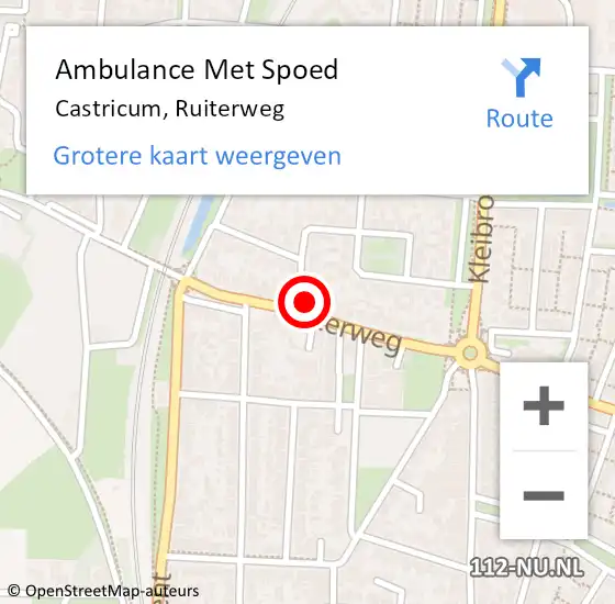 Locatie op kaart van de 112 melding: Ambulance Met Spoed Naar Castricum, Ruiterweg op 10 augustus 2022 15:13