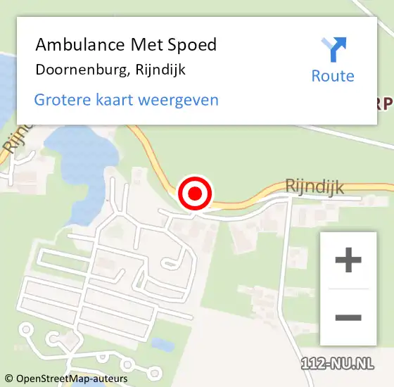 Locatie op kaart van de 112 melding: Ambulance Met Spoed Naar Doornenburg, Rijndijk op 10 augustus 2022 18:58